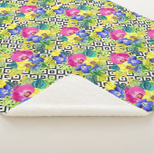 Couverture Sherpa Bégonia et palmettes d'orchidée (3/4)