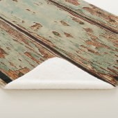 Couverture Sherpa Beige and brown wooden board (3/4)