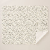 Couverture Sherpa Beige Cream Gray Brown Botanical Leaves Neutral  (Devant (Horizontal))