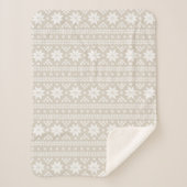 Couverture Sherpa Beige et blanc Fair Isle Imprimer | Décor de vacan (Devant)