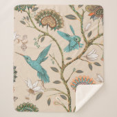 Couverture Sherpa Beige seamless pattern with stylized flowers and b (Devant)