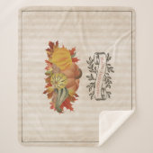 Couverture Sherpa Beige Thanksgiving Citrouilles et Squash (Devant)