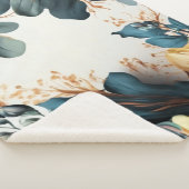 Couverture Sherpa Belle aquarelle fleurie (3/4)