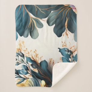 Couverture Sherpa Belle aquarelle fleurie