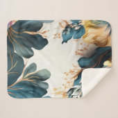 Couverture Sherpa Belle aquarelle fleurie (Devant (Horizontal))