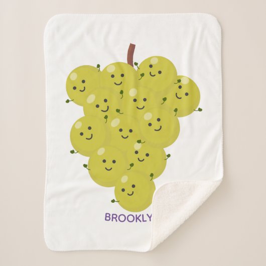 Couverture Sherpa Belle bande de raisins amusante illustration (Devant)