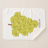 Couverture Sherpa Belle bande de raisins amusante illustration (Devant (Horizontal))