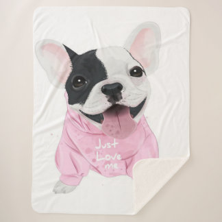 Couverture Sherpa Belle chienne à chien rousse française | Aimez-moi