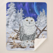 Couverture Sherpa Belle Chouette neigeuse en neige Imprimer (Devant)