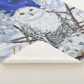 Couverture Sherpa Belle Chouette neigeuse en neige Imprimer (3/4)
