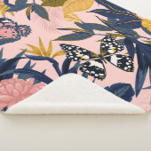 Couverture Sherpa Belle couture artistique douce motif tropical (3/4)