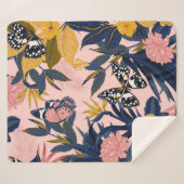 Couverture Sherpa Belle couture artistique douce motif tropical (Devant (Horizontal))
