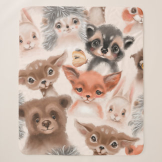 Couverture Sherpa Belle couture, carrelée, aquarelle motif w