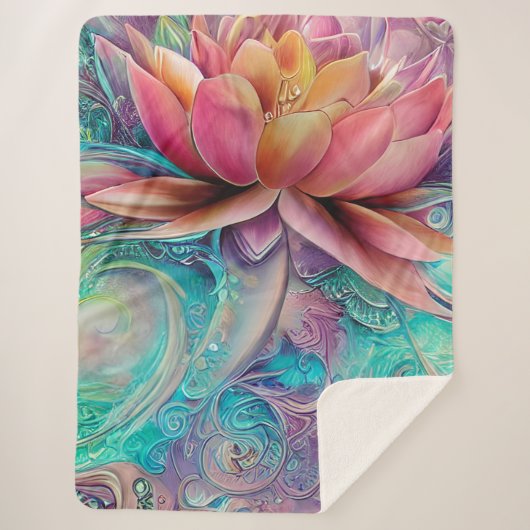 Couverture Sherpa Belle Ethérée Whimsical Lotus Flower (Devant)