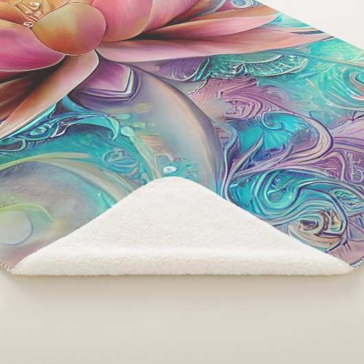 Couverture Sherpa Belle Ethérée Whimsical Lotus Flower (3/4)