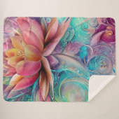 Couverture Sherpa Belle Ethérée Whimsical Lotus Flower (Devant (Horizontal))