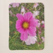 Couverture Sherpa Belle Fleur Cosmos Rose (Devant)
