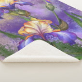 Couverture Sherpa Belle Fleur d'Iris - Peinture d'Art Migned (3/4)