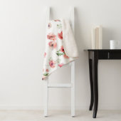 Couverture Sherpa Belle fleur rose et rouge pavot (En situation)