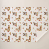 Couverture Sherpa Belle Forêt Animale Automne Motif Art (Devant (Horizontal))