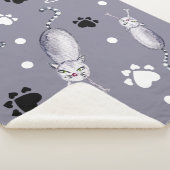 Couverture Sherpa Belle Illustration Chats Et Paws (3/4)