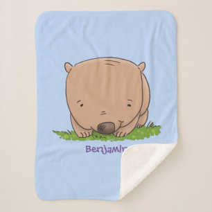Couverture Sherpa Belle illustration de dessin animé de bébé wombat