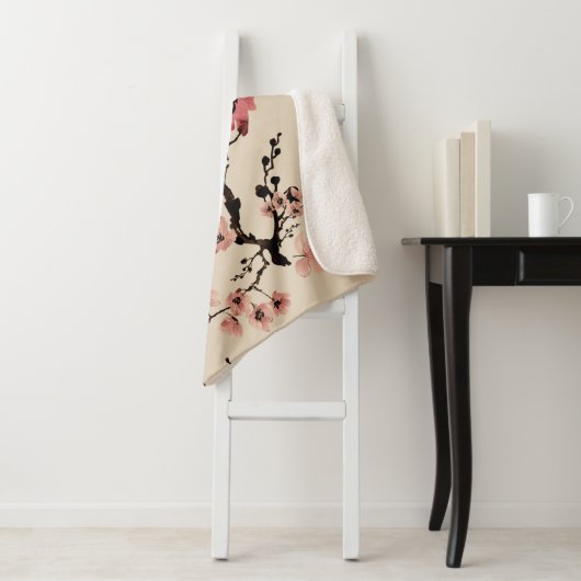 Couverture Sherpa Belle impression de fleurs d'aquarelle. St (En situation)