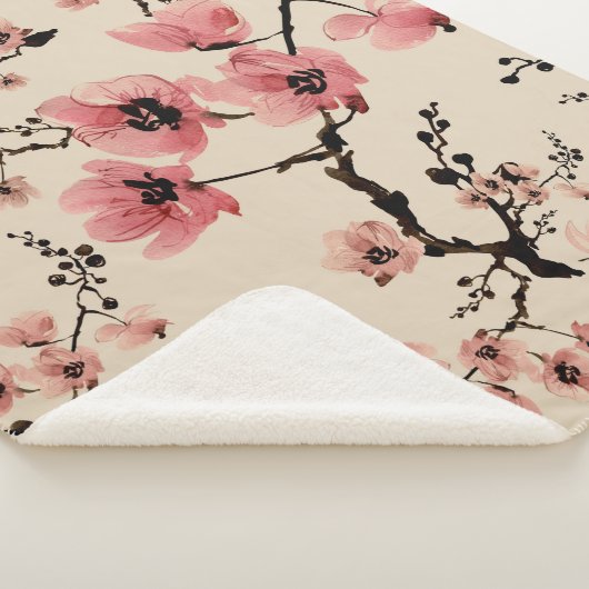 Couverture Sherpa Belle impression de fleurs d'aquarelle. St (3/4)