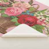 Couverture Sherpa belle impression de panier de fleurs victoriennes (3/4)