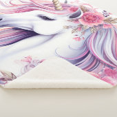 Couverture Sherpa Belle licorne florale (3/4)