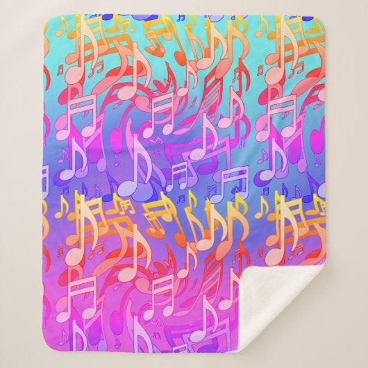 Couverture Sherpa Belle musique scintillante notes musicales colorée (Devant)