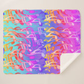 Couverture Sherpa Belle musique scintillante notes musicales colorée (Devant (Horizontal))