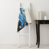 Couverture Sherpa Belle peinture murale de vie marine (En situation)