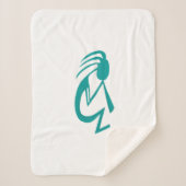 Couverture Sherpa Belle peinture Turquoise Kokopelli (Devant)