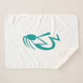 Couverture Sherpa Belle peinture Turquoise Kokopelli (Devant (Horizontal))