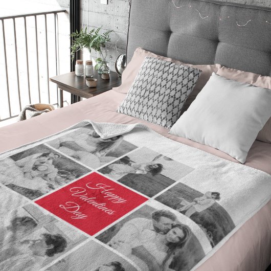 Couverture Sherpa Belle photo Collage Couple et Joyeuse Saint Valent
