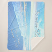 Couverture Sherpa Belle plage Mariage personnalisé Jetée Blanche (Devant)