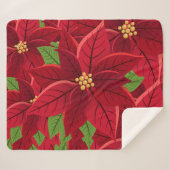 Couverture Sherpa Belle Poinsettia Sherpa Blanket (Devant (Horizontal))