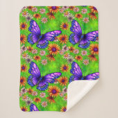 Couverture Sherpa Belle prairie à papillon pourpre (Devant)