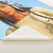 Couverture Sherpa Belle tenue autochtone amérindienne (3/4)