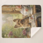 Couverture Sherpa Belle Yorkie (Devant (Horizontal))