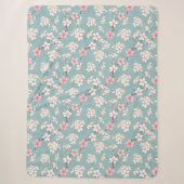 Couverture Sherpa Belles fleurs de cerises Vintages rustiques (Devant)