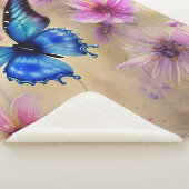 Couverture Sherpa Belles fleurs et papillon (3/4)