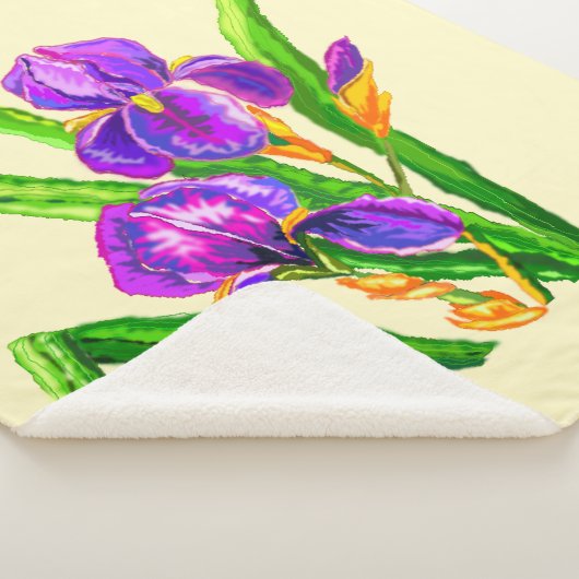 Couverture Sherpa Belles Fleurs Iris Sherpa Blanket Irises (3/4)