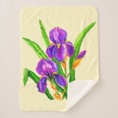 Couverture Sherpa Belles Fleurs Iris Sherpa Blanket Irises (Devant)