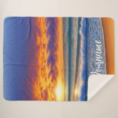 Couverture Sherpa belles plages et eaux claires coucher de soleil (Devant (Horizontal))