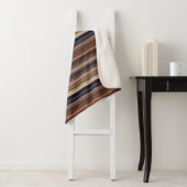 Couverture Sherpa Belles rayures bleues brunes (En situation)