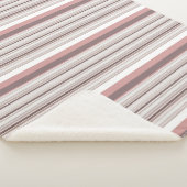 Couverture Sherpa Belles rayures brunes blanches (3/4)