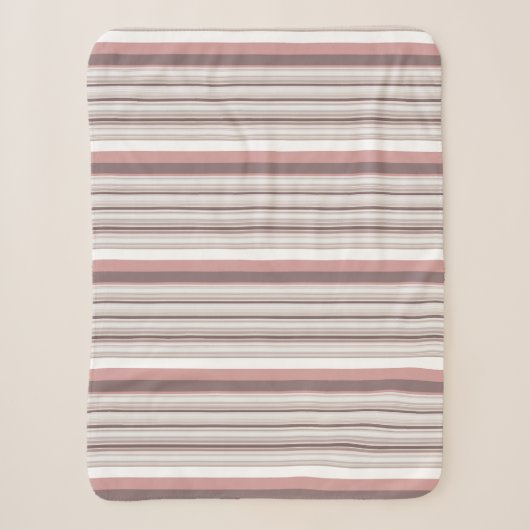 Couverture Sherpa Belles rayures brunes blanches (Devant)