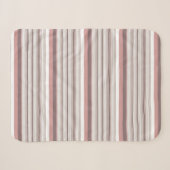 Couverture Sherpa Belles rayures brunes blanches (Devant (Horizontal))